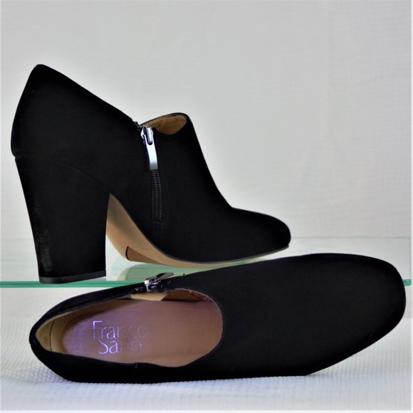 Franco Sarto Bassett 9.5M Black Suede Ankle Bootie - Picture 3 of 16